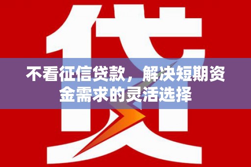 望奎不看征信贷款，解决短期资金需求的灵活选择