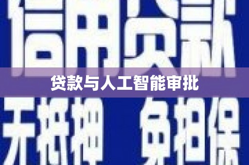 望奎贷款与人工智能审批