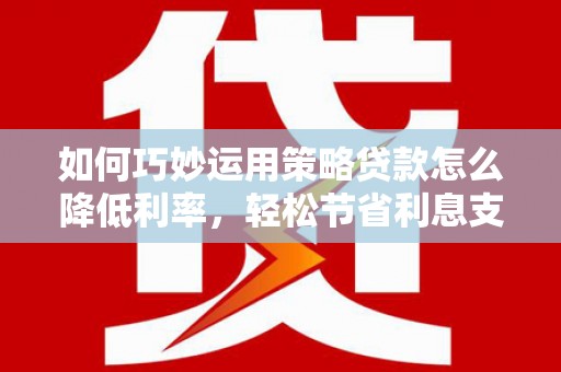 望奎如何巧妙运用策略贷款怎么降低利率，轻松节省利息支出