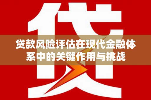 望奎贷款风险评估在现代金融体系中的关键作用与挑战