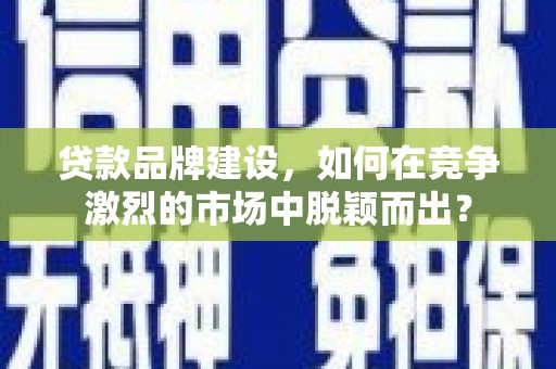 望奎贷款品牌建设，如何在竞争激烈的市场中脱颖而出？