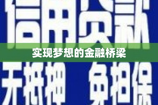 望奎实现梦想的金融桥梁