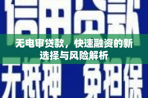 望奎无电审贷款，快速融资的新选择与风险解析