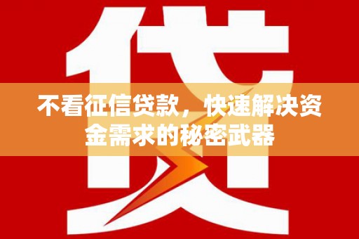 望奎不看征信贷款，快速解决资金需求的秘密武器
