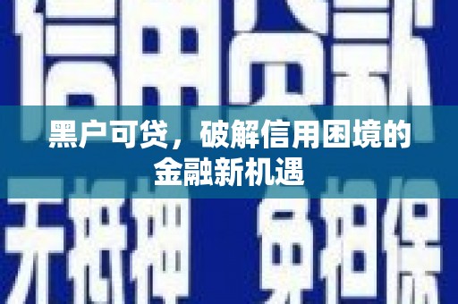 望奎黑户可贷，破解信用困境的金融新机遇