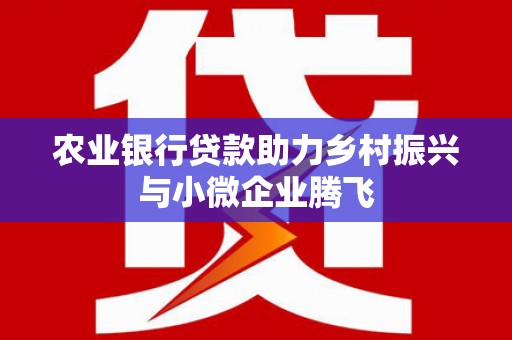 望奎农业银行贷款助力乡村振兴与小微企业腾飞