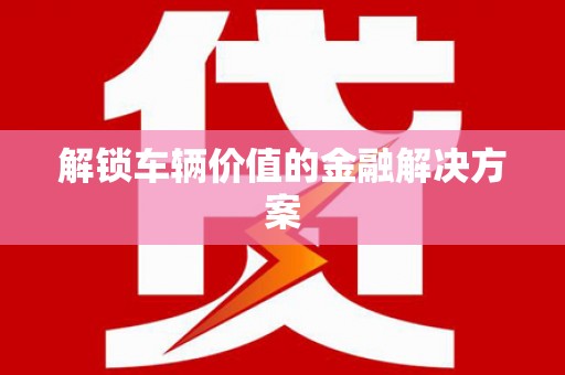 望奎解锁车辆价值的金融解决方案