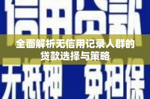 望奎全面解析无信用记录人群的贷款选择与策略