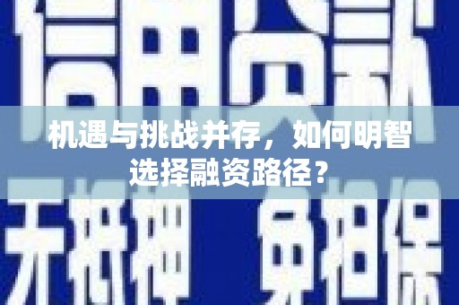 望奎机遇与挑战并存，如何明智选择融资路径？